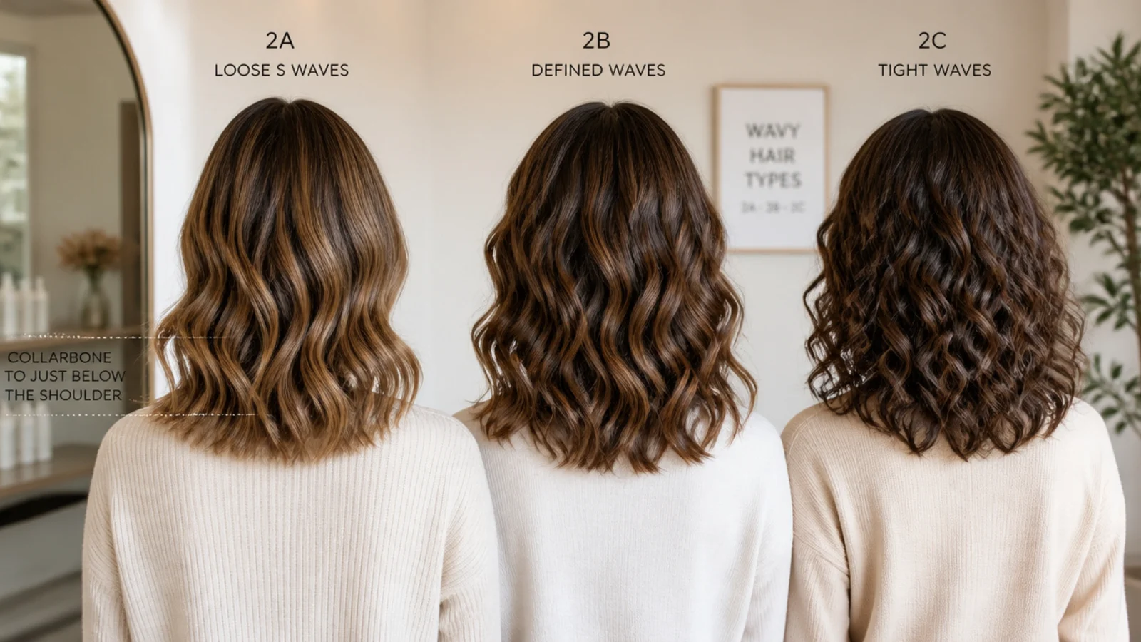 Three wave patterns shown side by side from loose to coarse