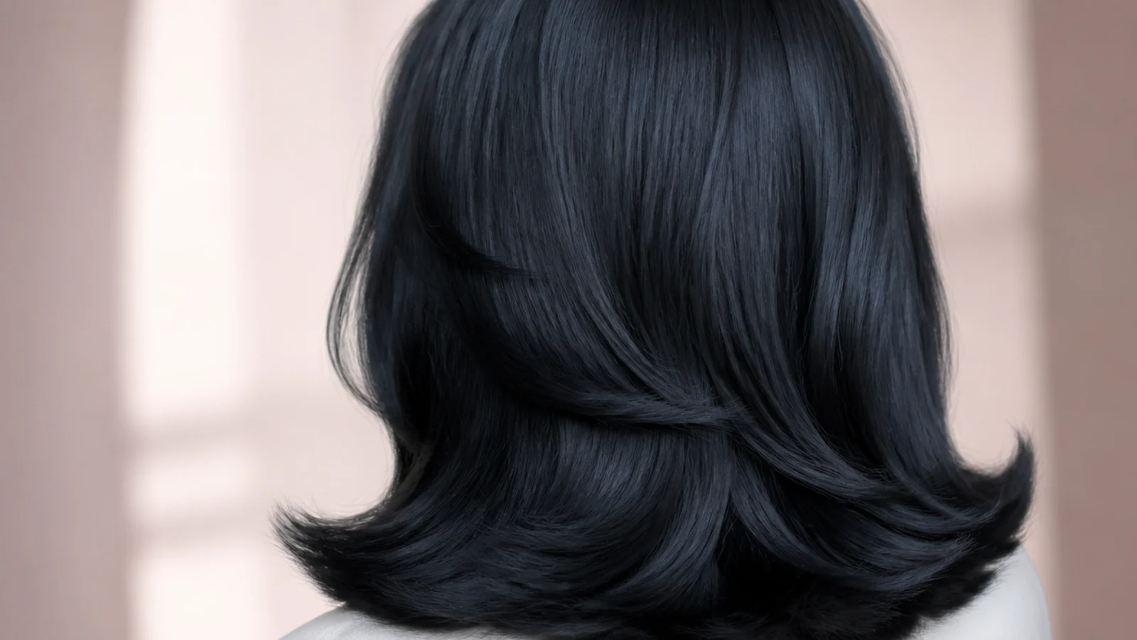 A smooth blowout in blue black with a cool reflect along the surface