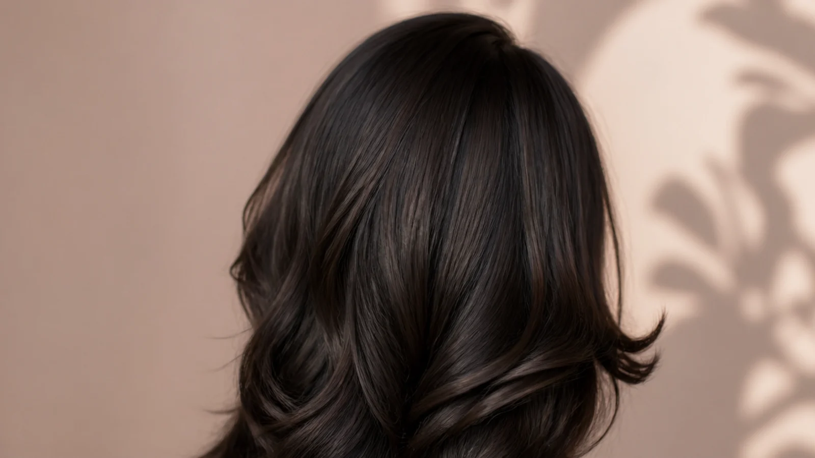 Black hair worn with a deep side part and lifted root on one side