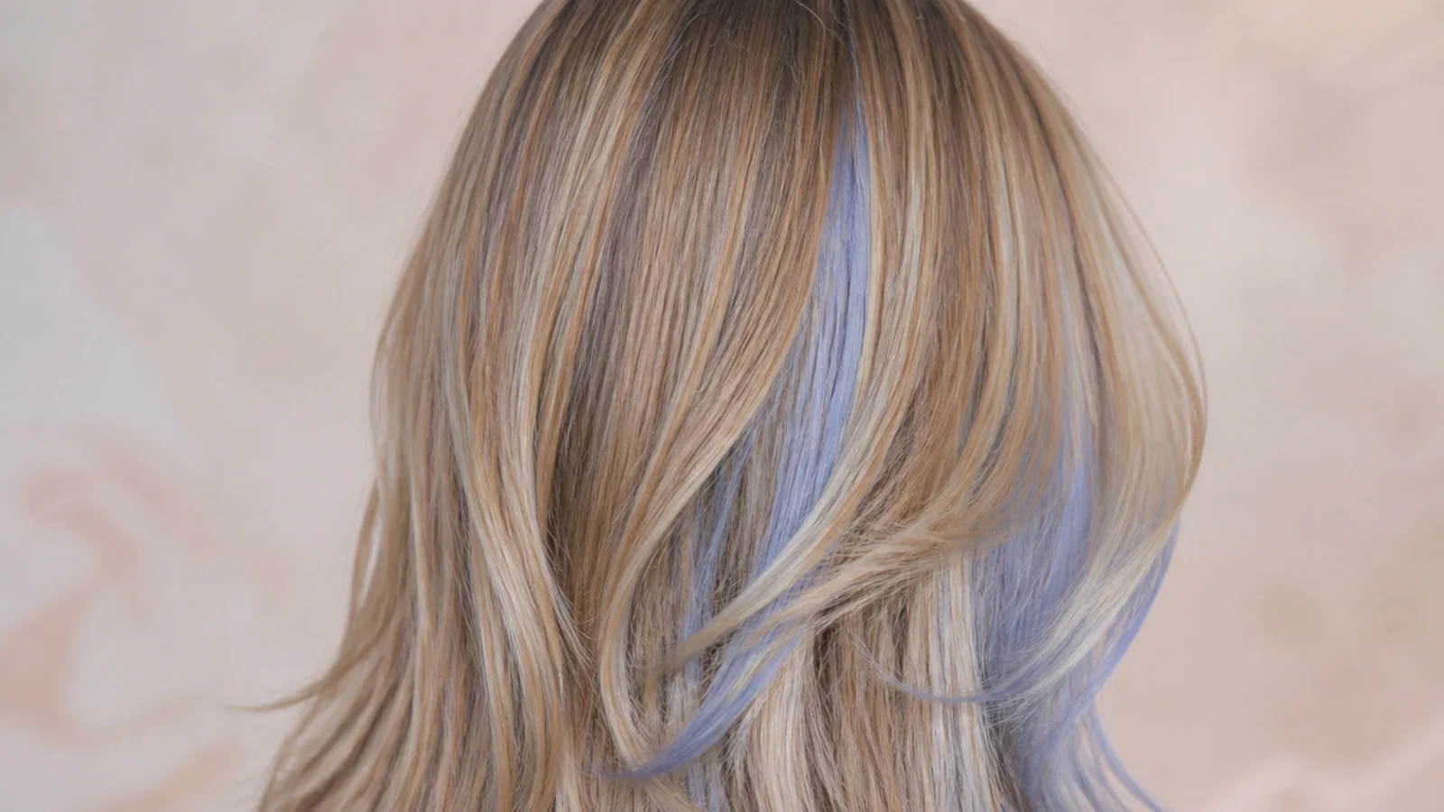 Two soft violet blue front sections framing the face
