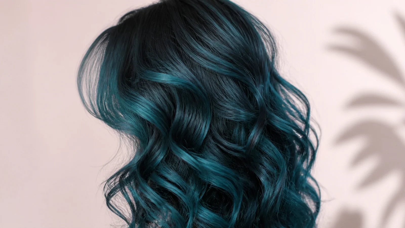 Long blue curls blending several shades from pale to deep