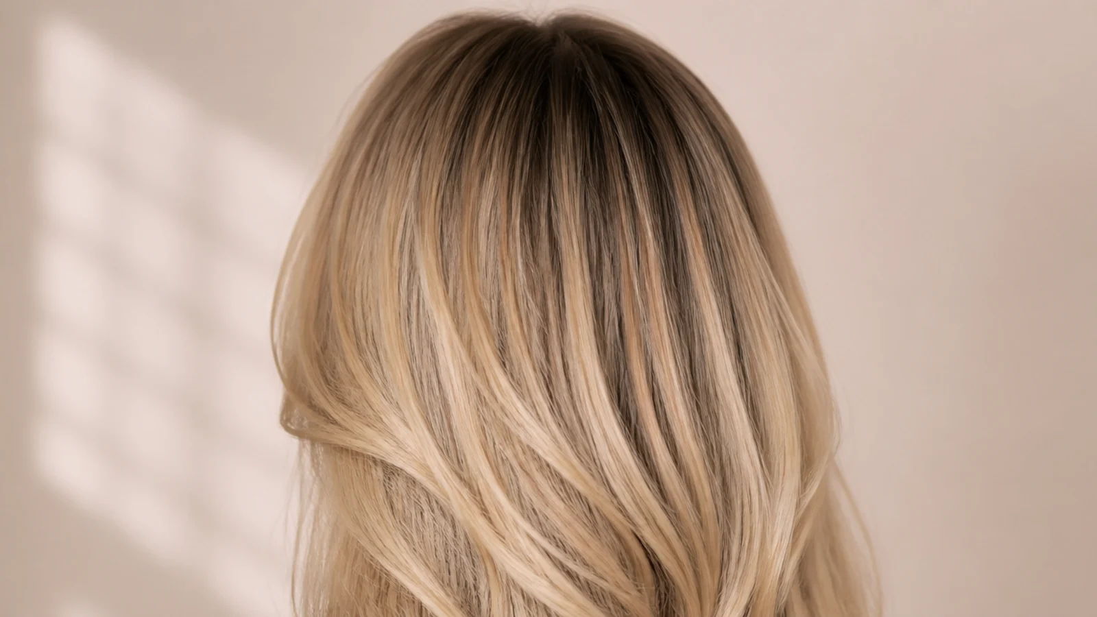 A soft brown smudge blending the root area into lighter lengths
