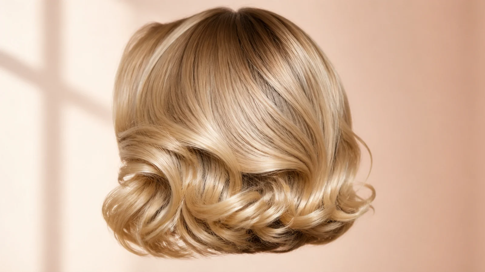 A short bob set in flat pin curls close to the head