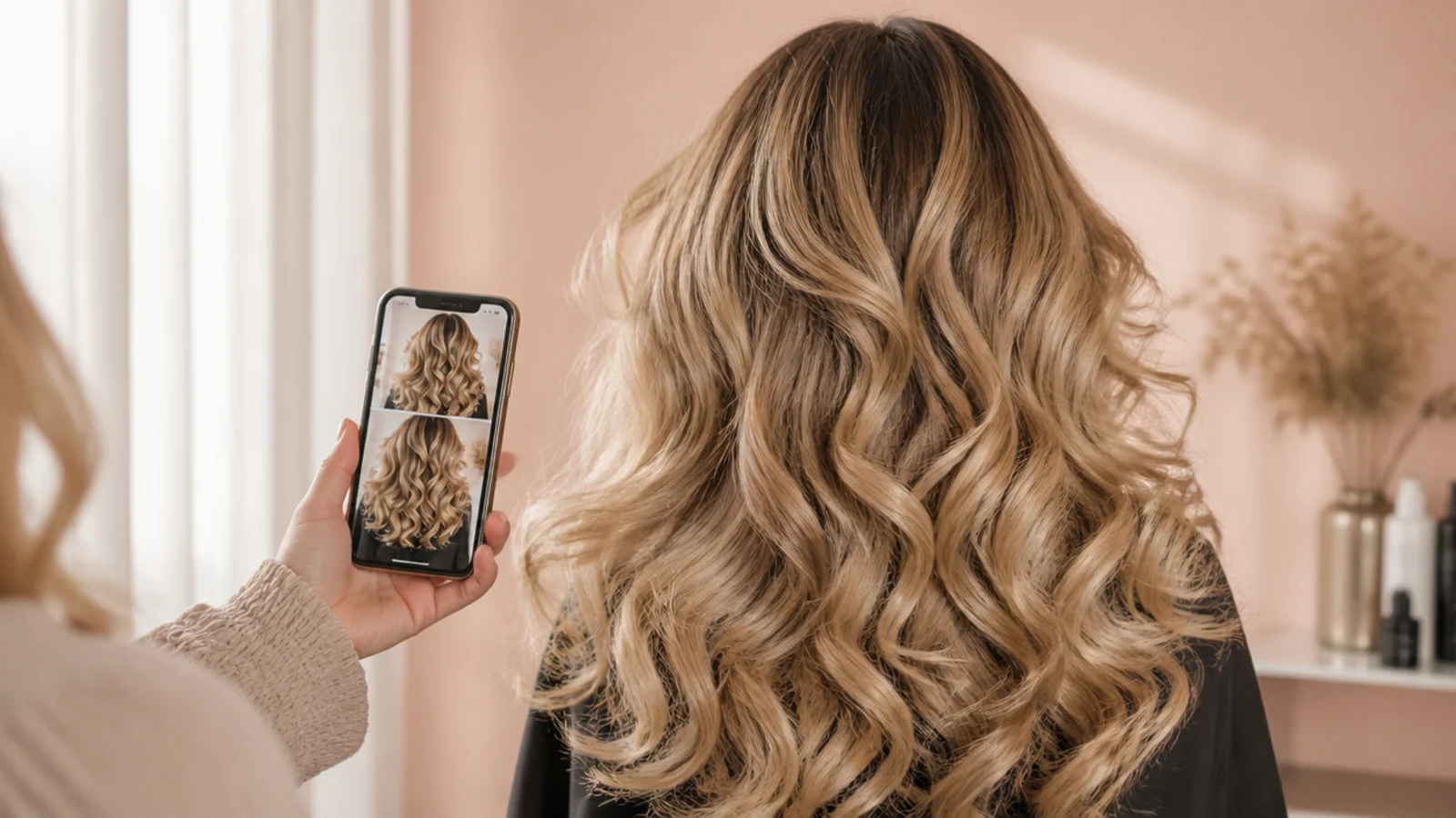 A stylist cutting individual dry curls with the hair unstretched