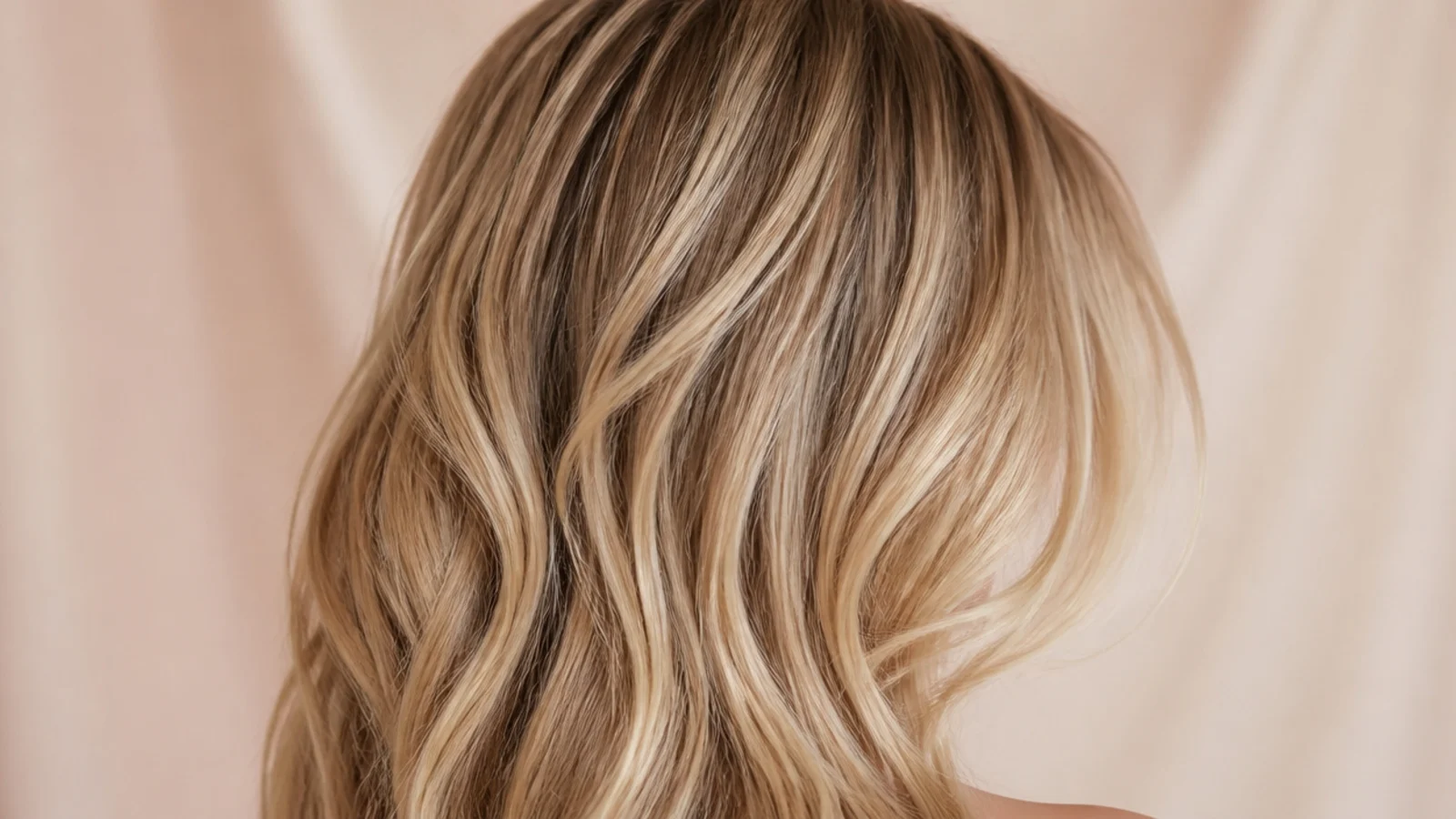 Sandy blonde hair air dried into a natural undone texture