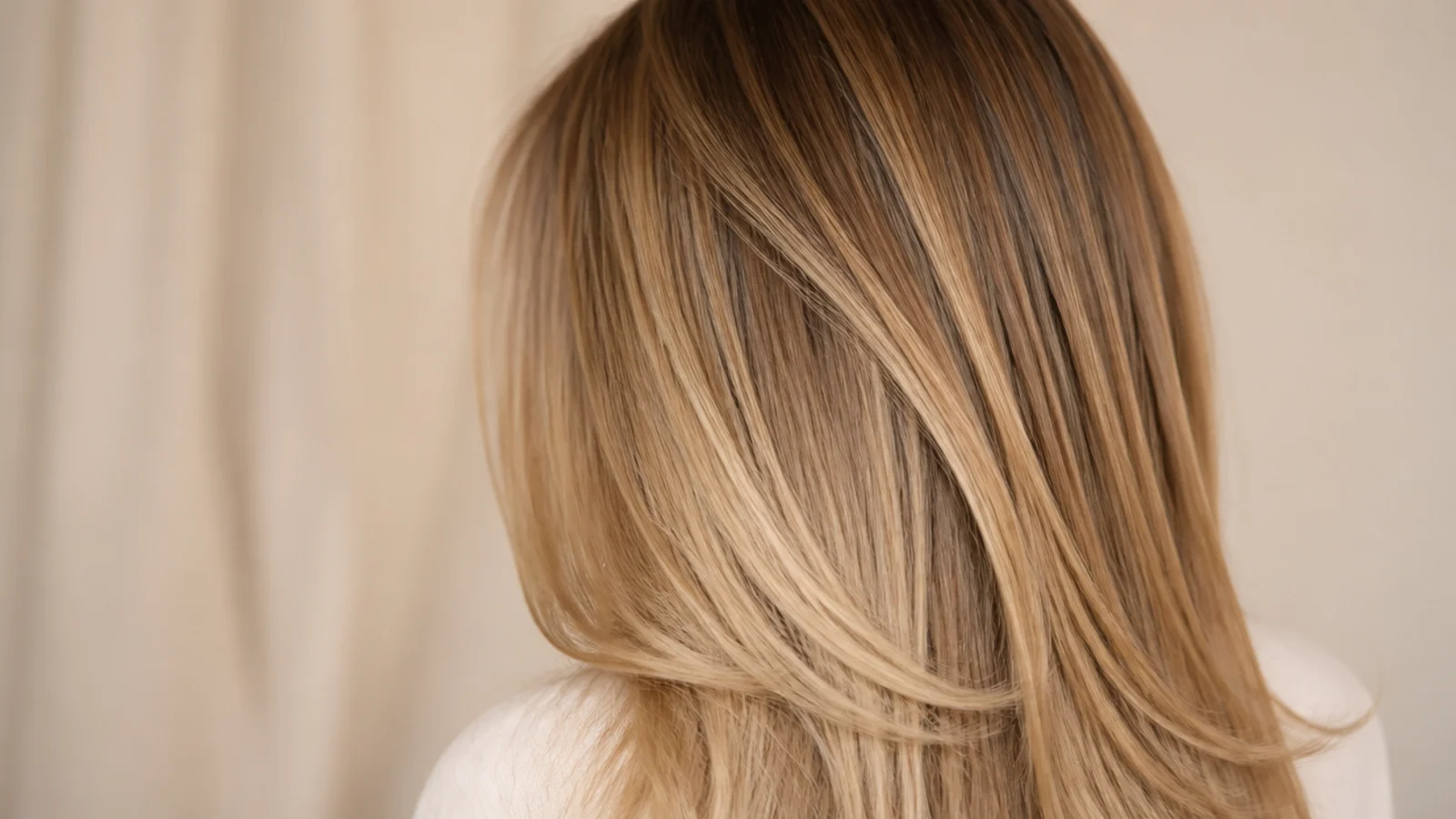 Bronde hair with softly grown out layers through the lengths
