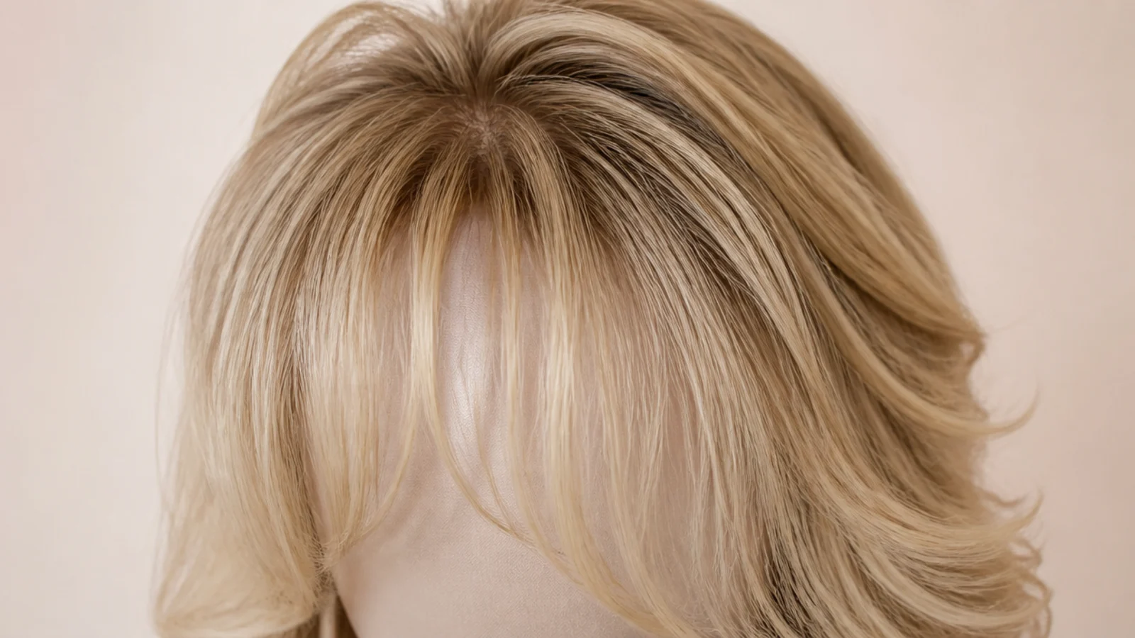 A light wispy fringe with separated ends over fine hair