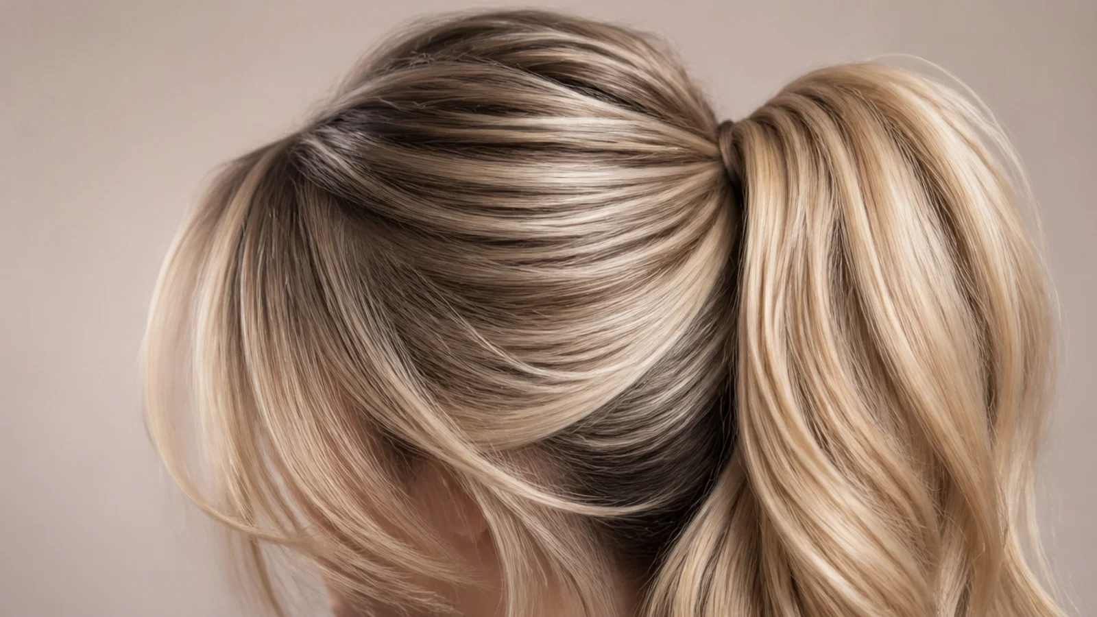 A high ponytail worn with the fringe left out at the front