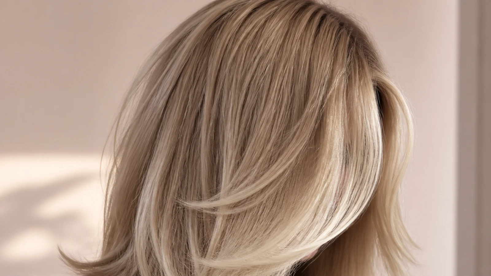 Cool beige front sections against darker blonde behind