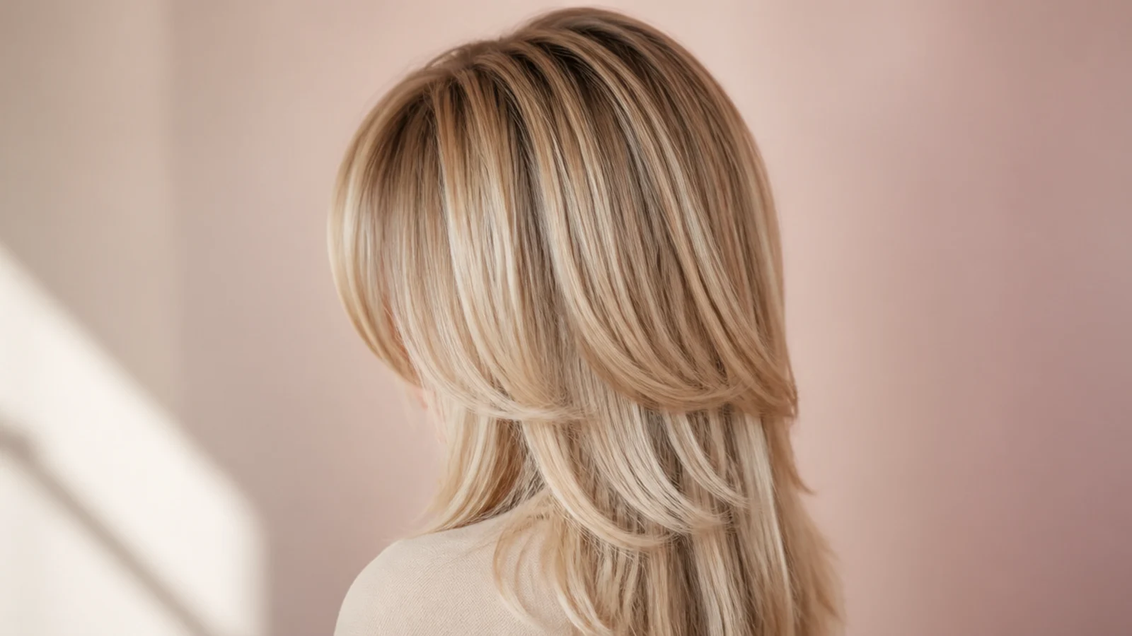 A butterfly cut showing short top layers over long untouched lengths