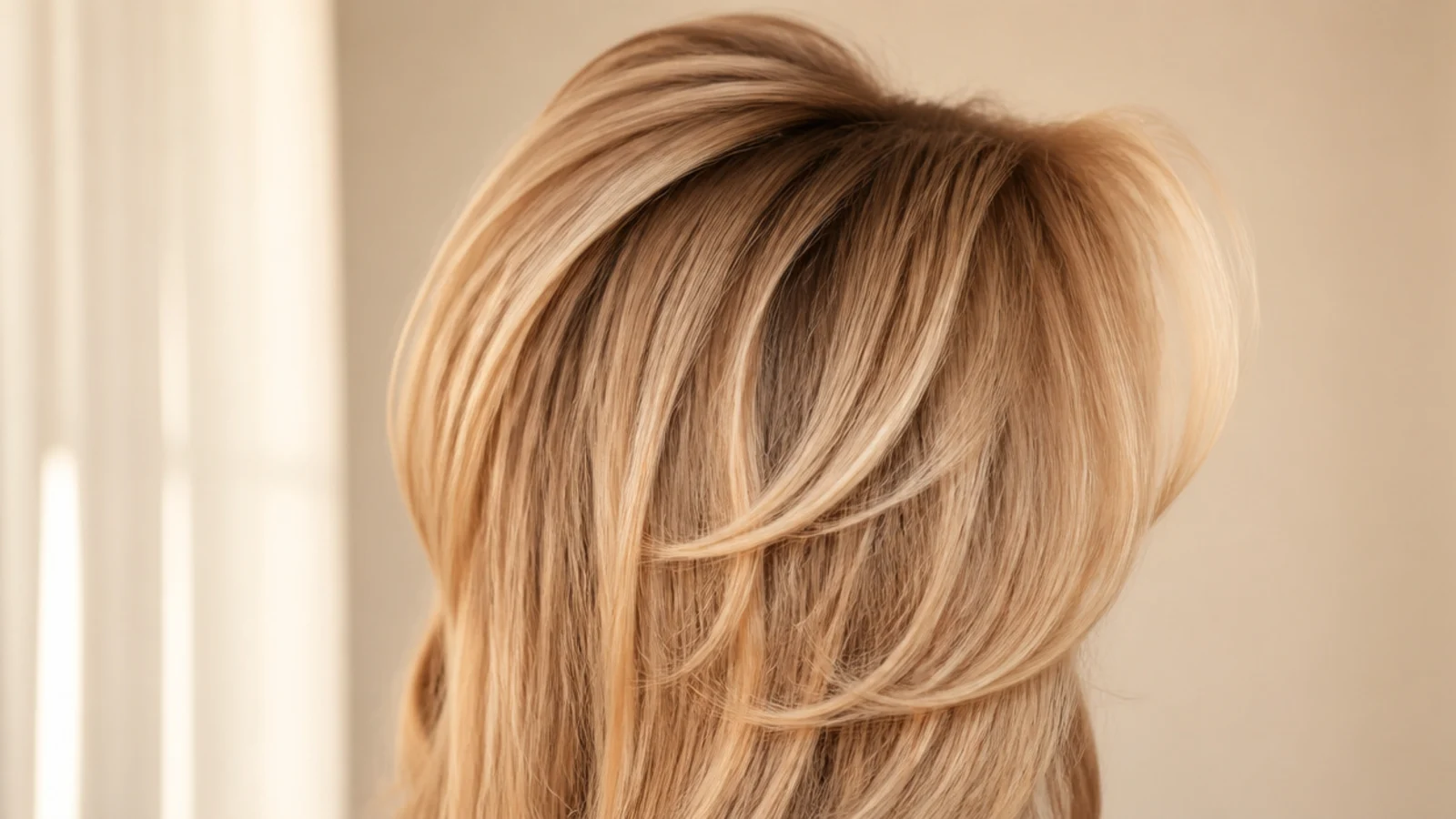 Velcro rollers set across the crown of freshly dried hair
