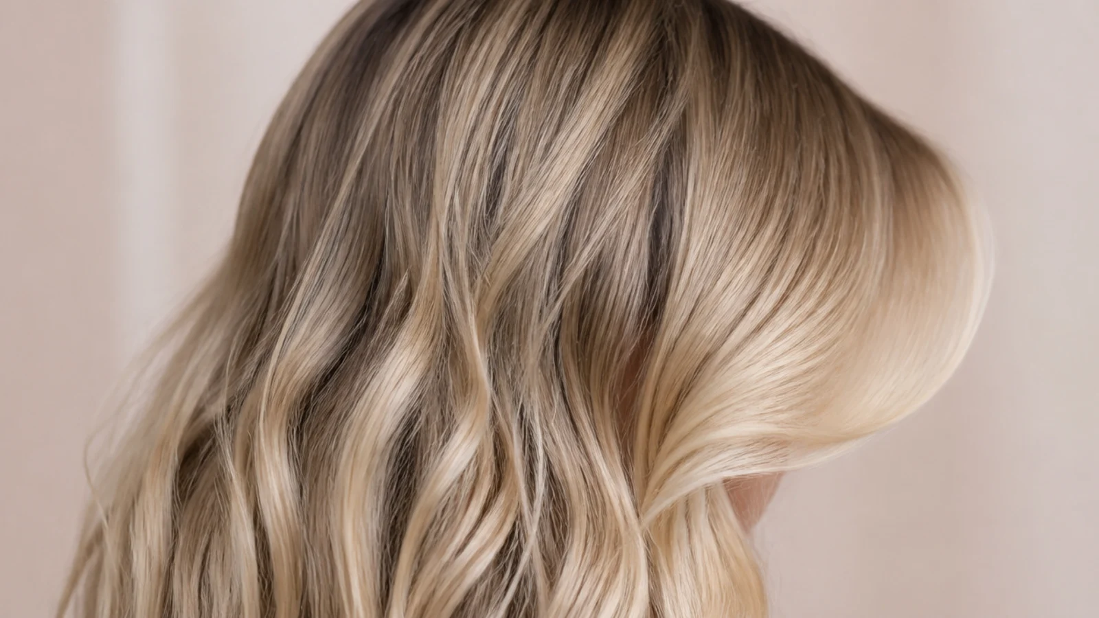 Air dried waves through the length with a smooth blow dried fringe