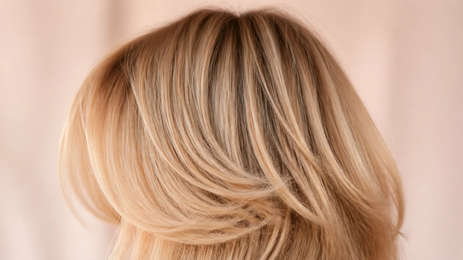 Wispy bangs narrow at the centre and flaring out at the temples