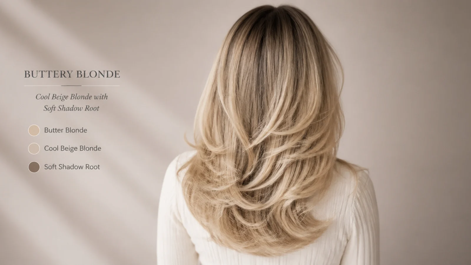 Four blonde swatches laid side by side from warm honey to cool vanilla
