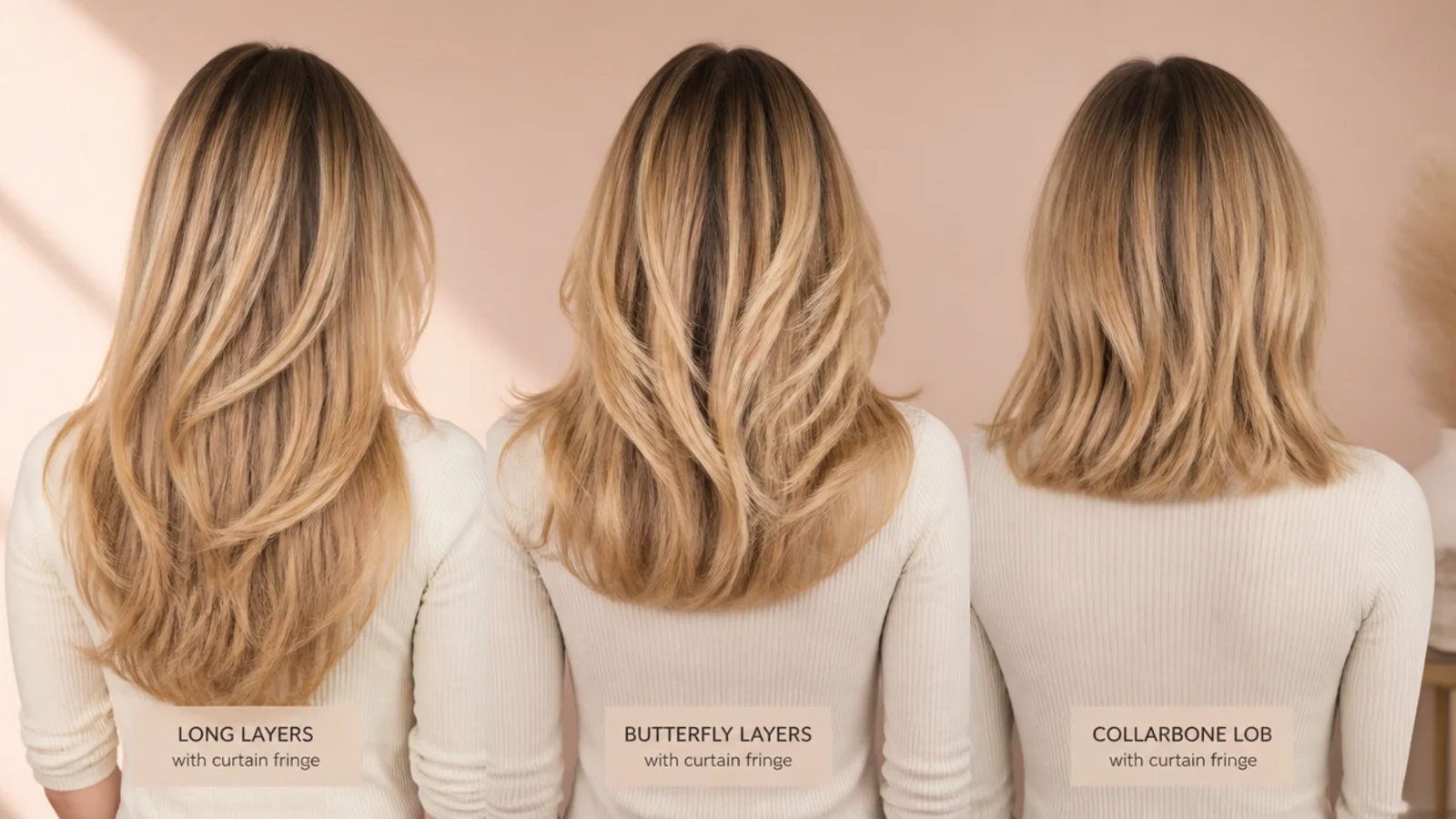 A stylist holding a section out to show the graduation between layer lengths