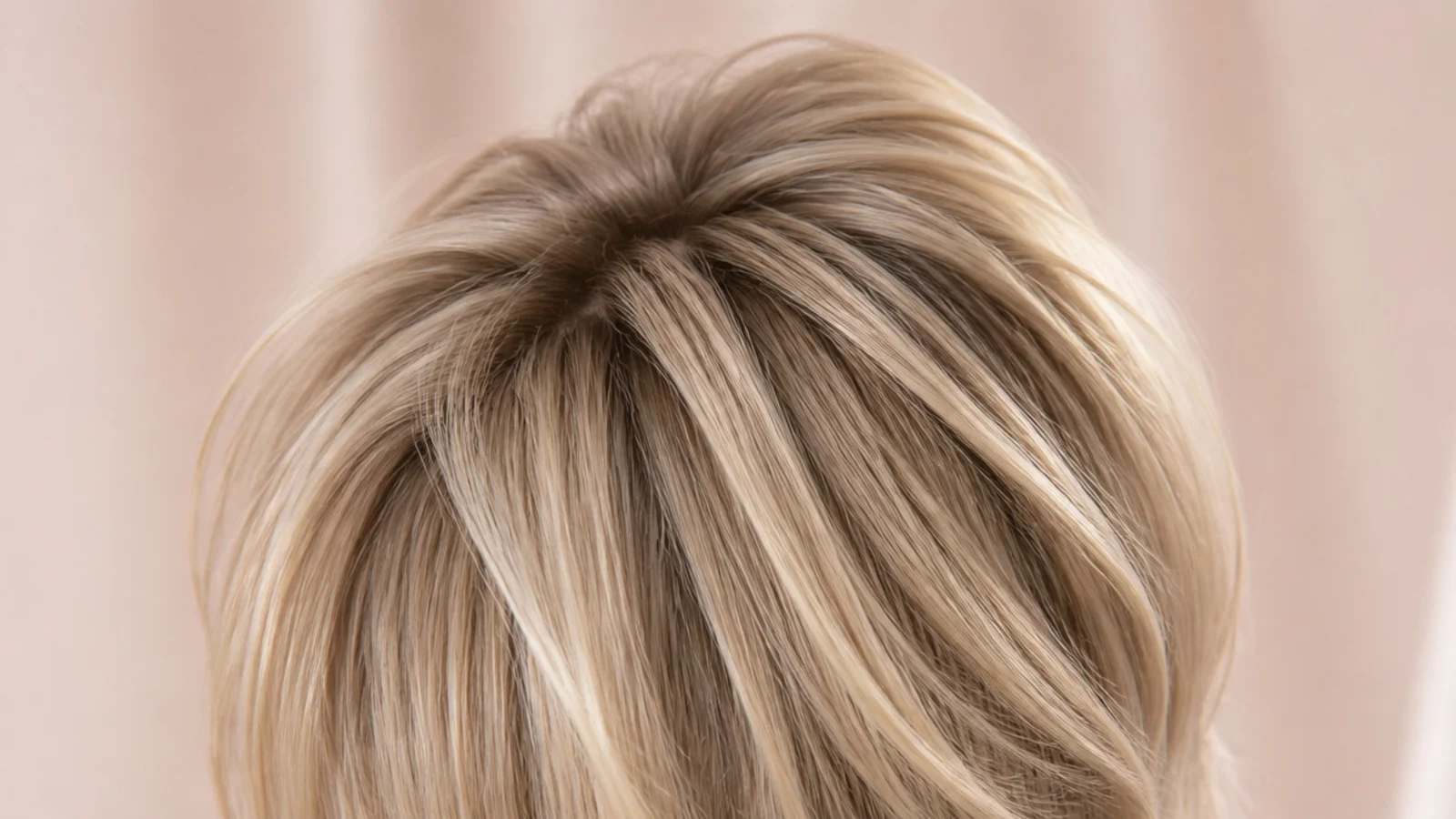 Extra height at the crown created by shorter layers underneath