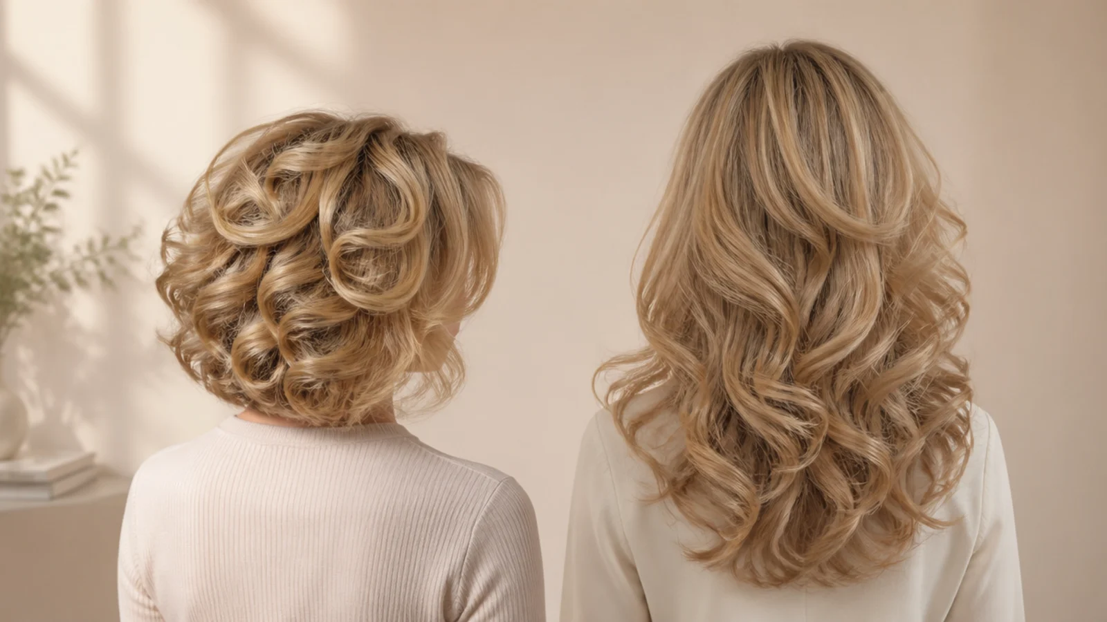 Chin length curly hair with layers lifting through the crown