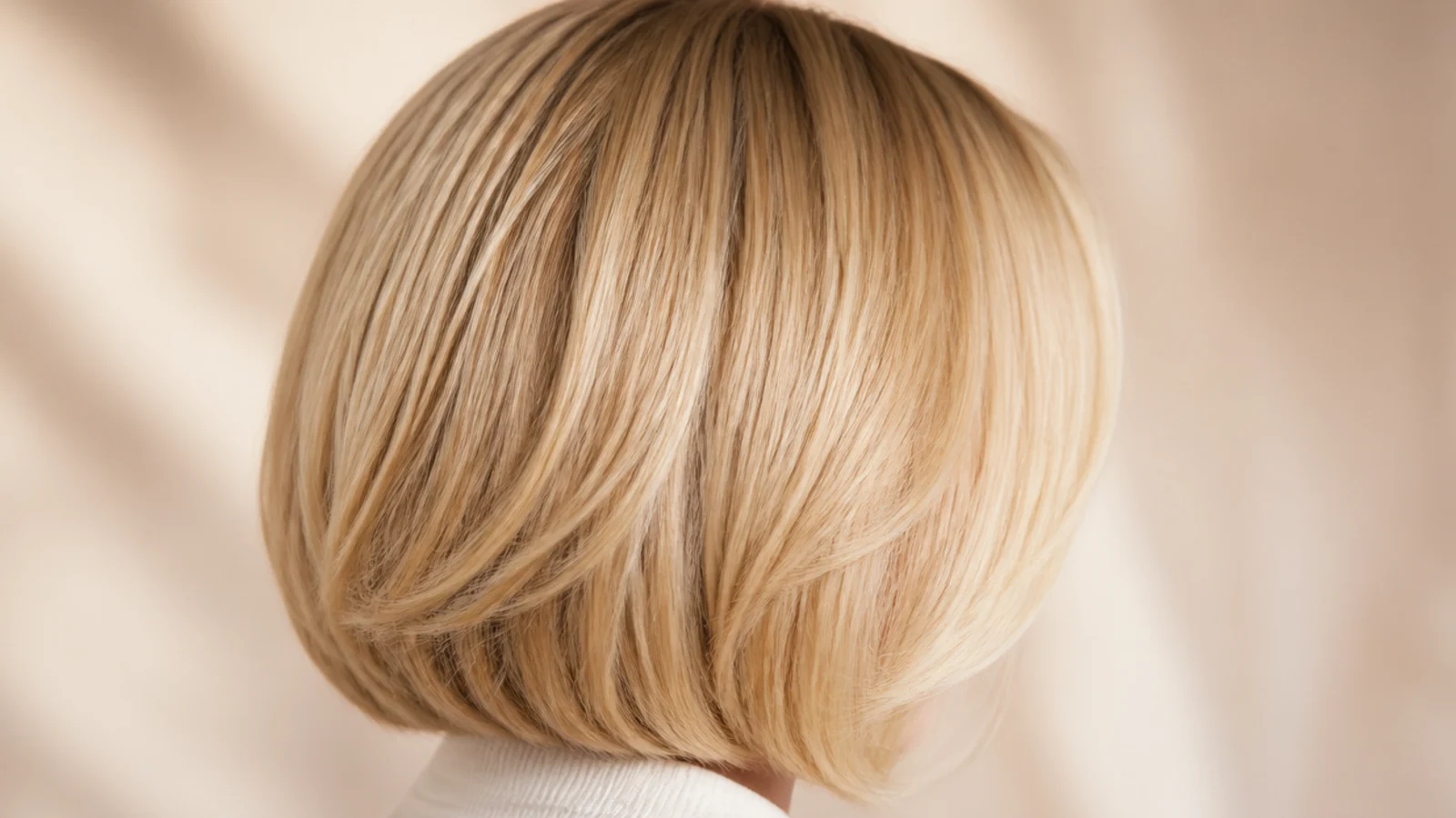 A blow dried bob with the ends curved under and lift at the crown