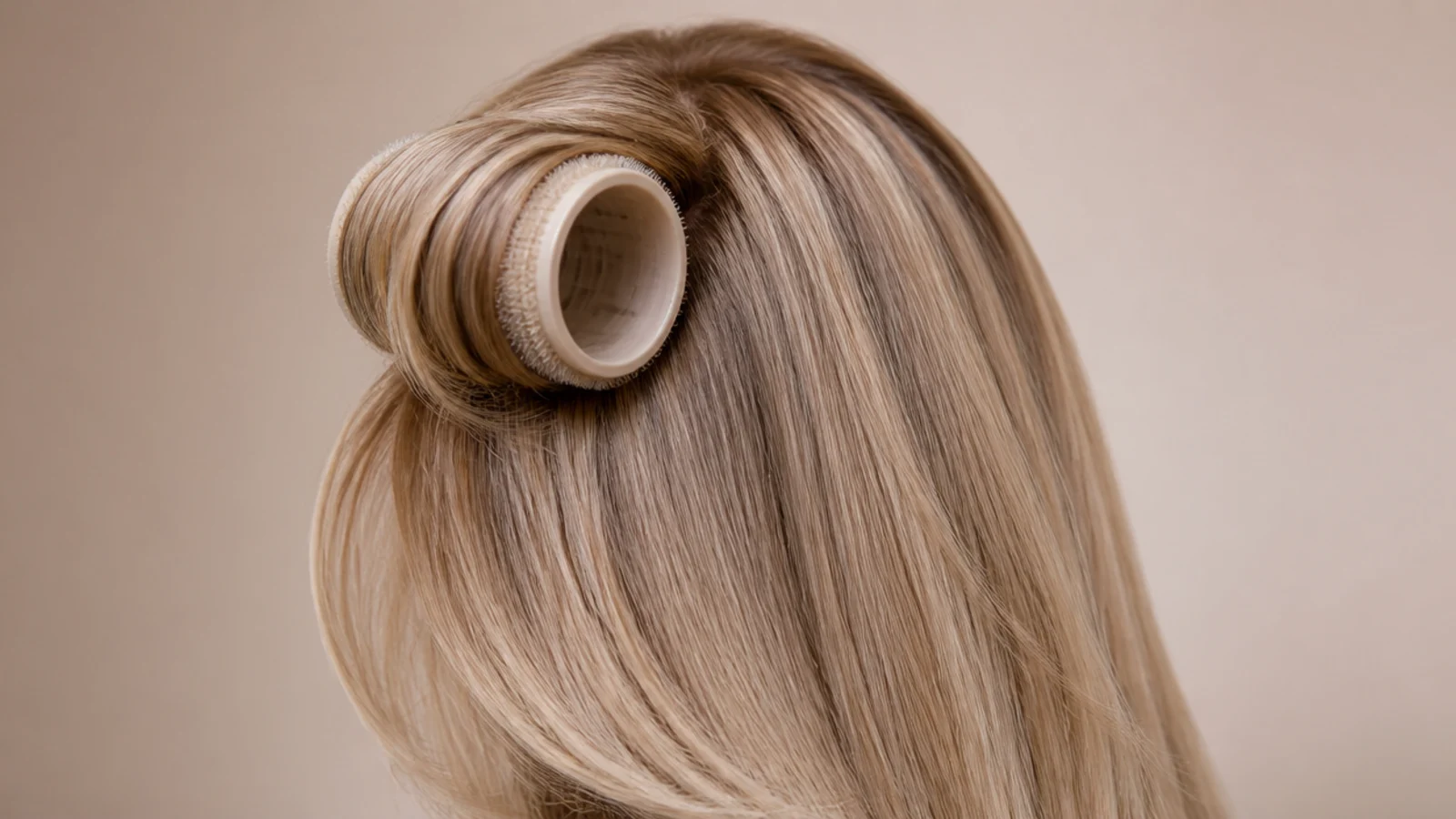 A fringe pinned flat across the forehead with a flat clip