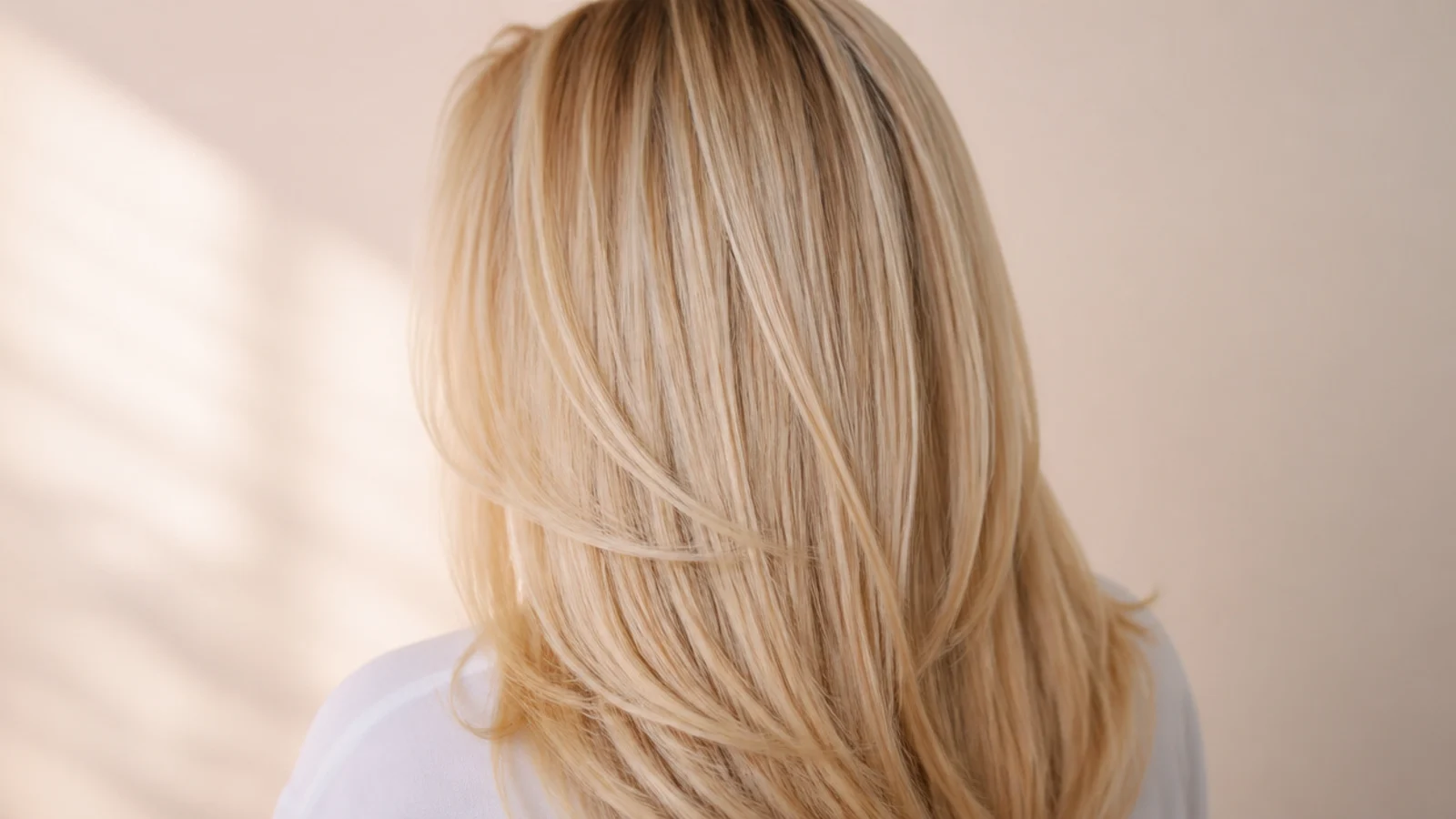 Hairspray being misted over a finished blow dry from arm's length
