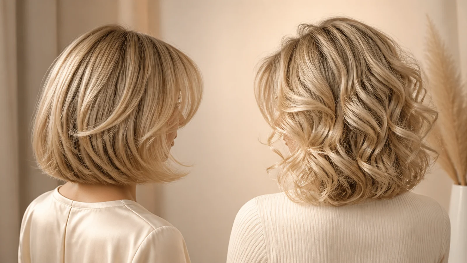 A diffuser cupped under curls at the side of the head