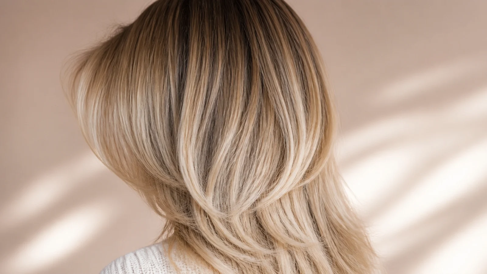 A deeper natural root running softly into lighter mid lengths