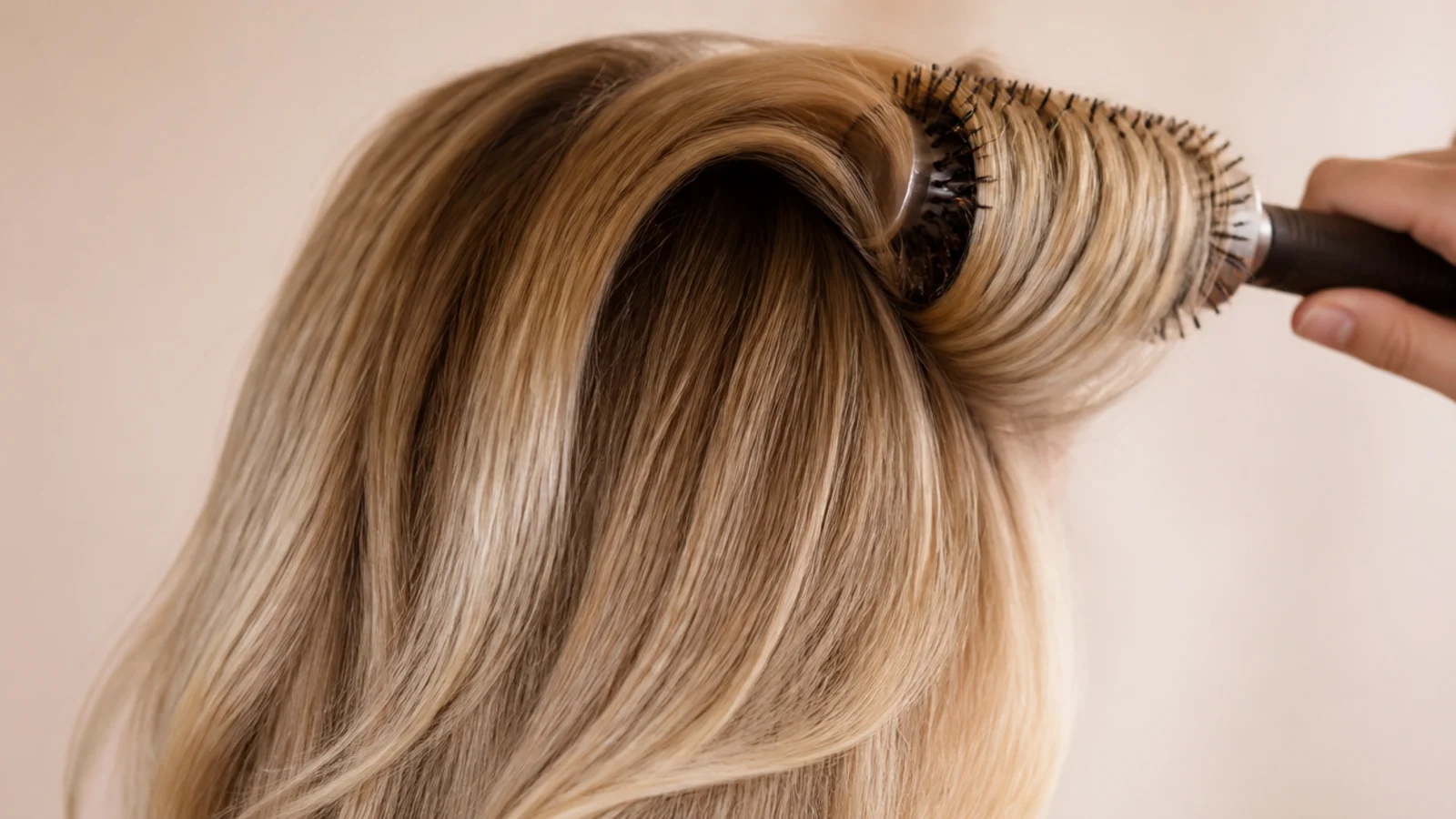 A smoothly dried fringe above air dried natural lengths