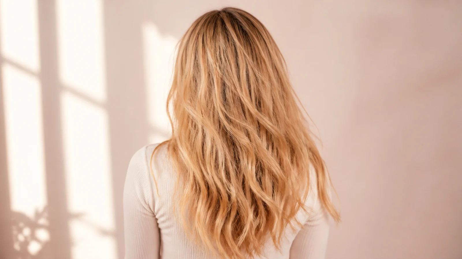 Close view of a natural wave pattern drying without any product applied