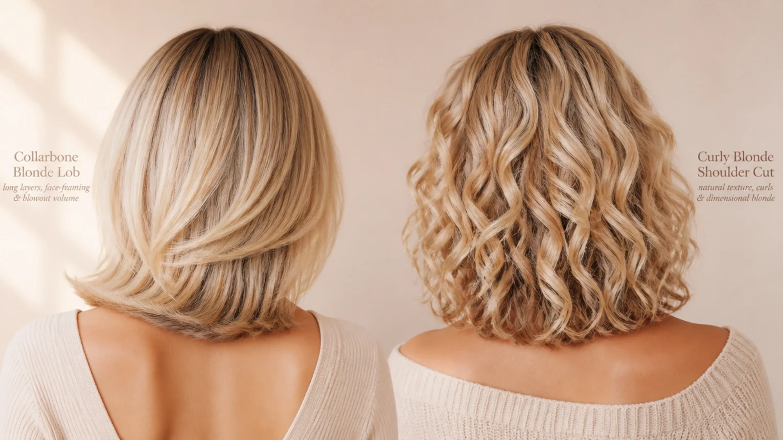 Chin length curls dried without a brush showing defined separate clumps