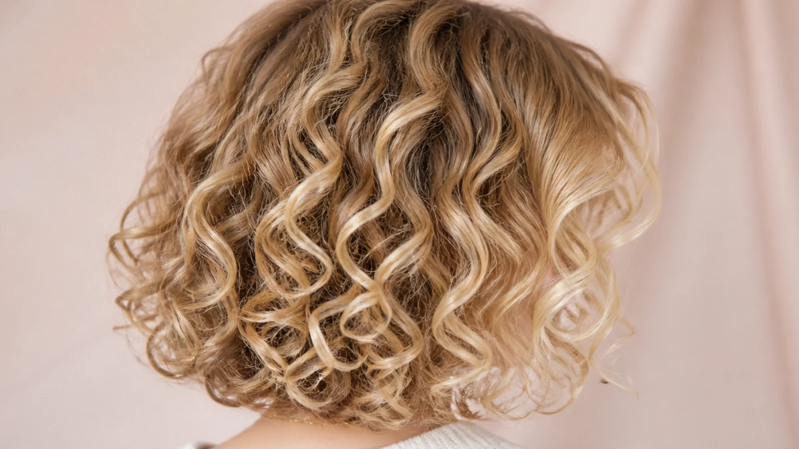 A curly bob with loose defined spirals ending near the jaw