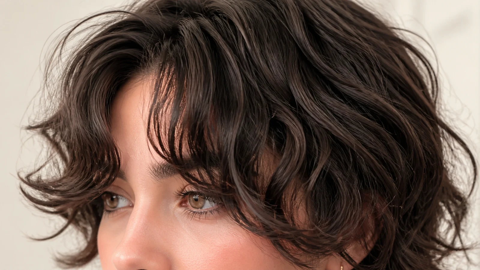 Loose S shaped waves parted in the middle and falling to both sides
