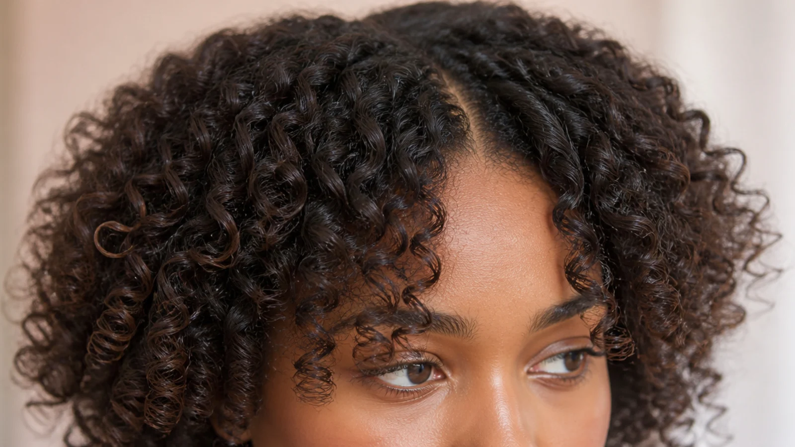 Dense pencil width coils forming a rounded fringe at the front hairline
