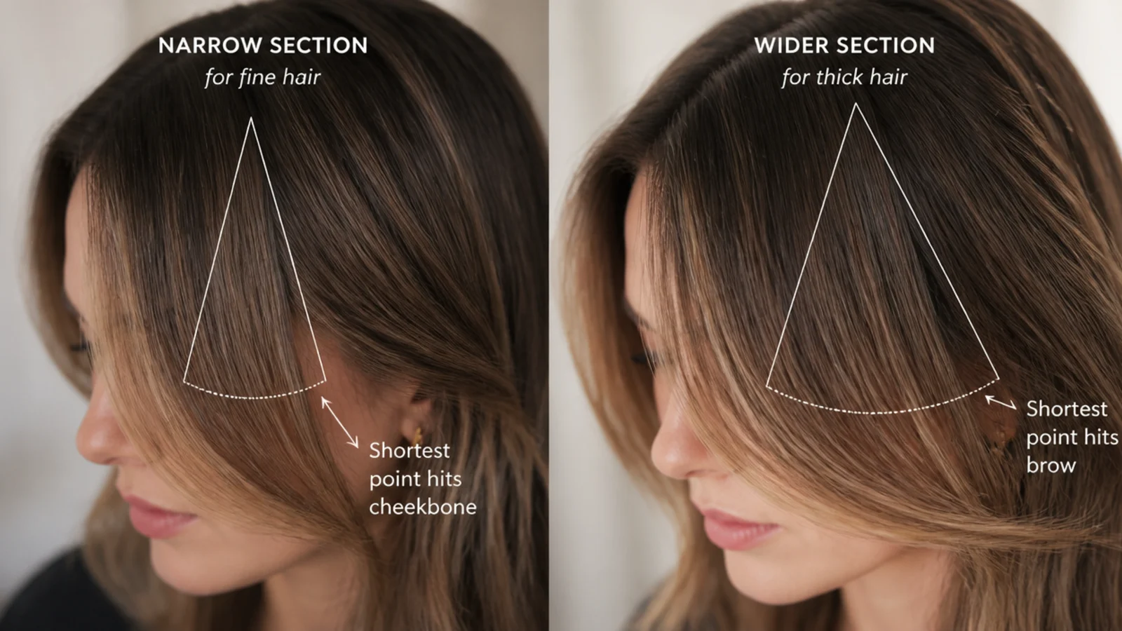 A front section held up to the light to judge how dense it is