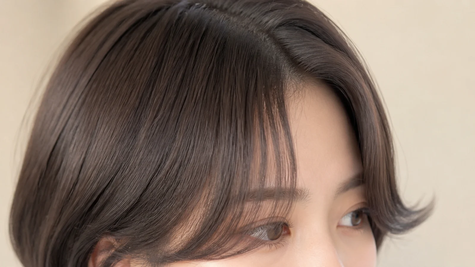 Fringe ends curving outward in a soft open C shape