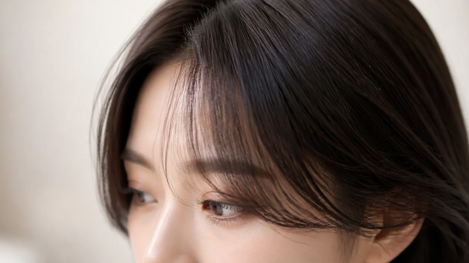 A thick fringe thinned from underneath to keep it light at the front