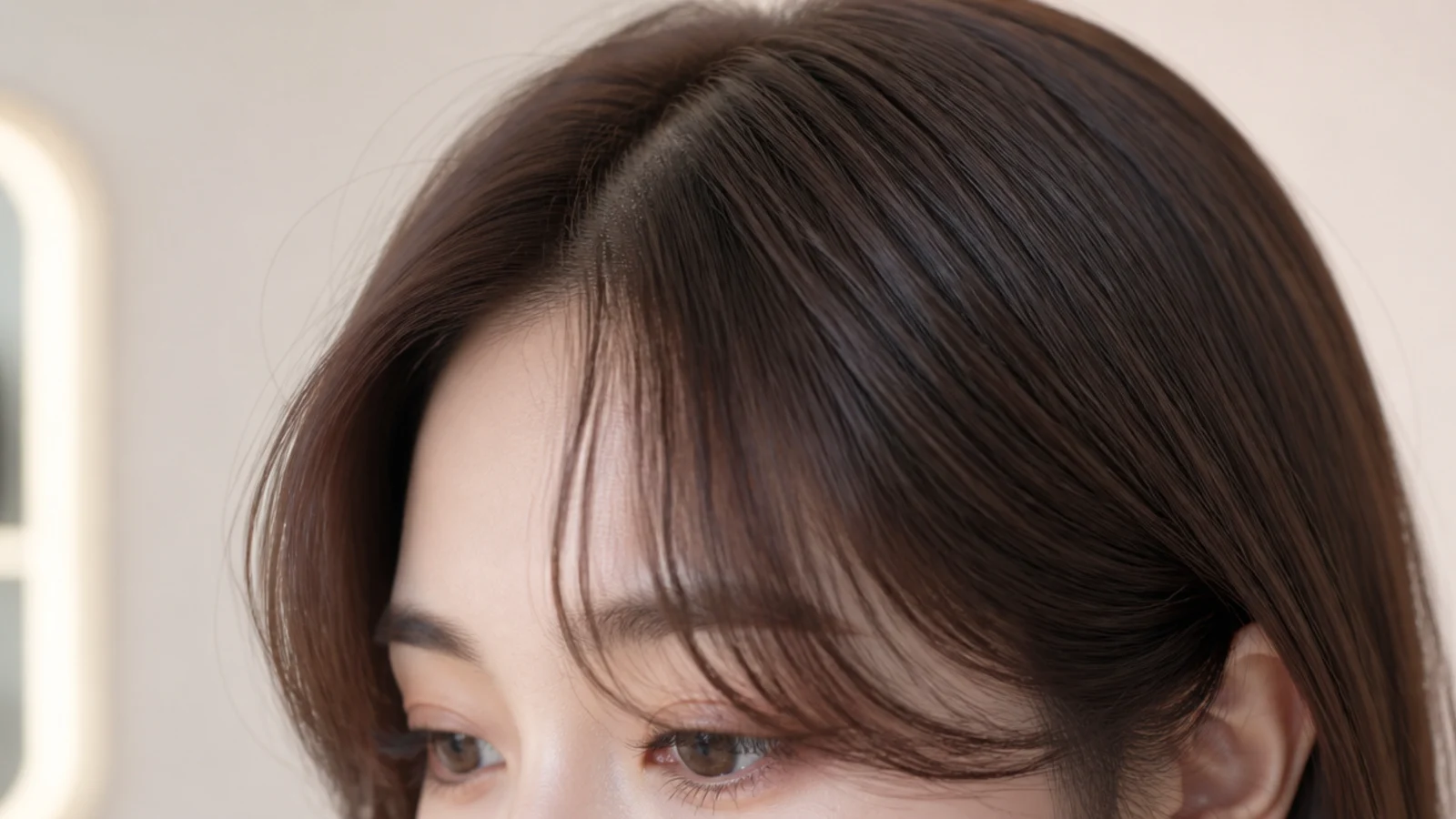 A fringe with a double bend lifting at the root and turning out at the ends