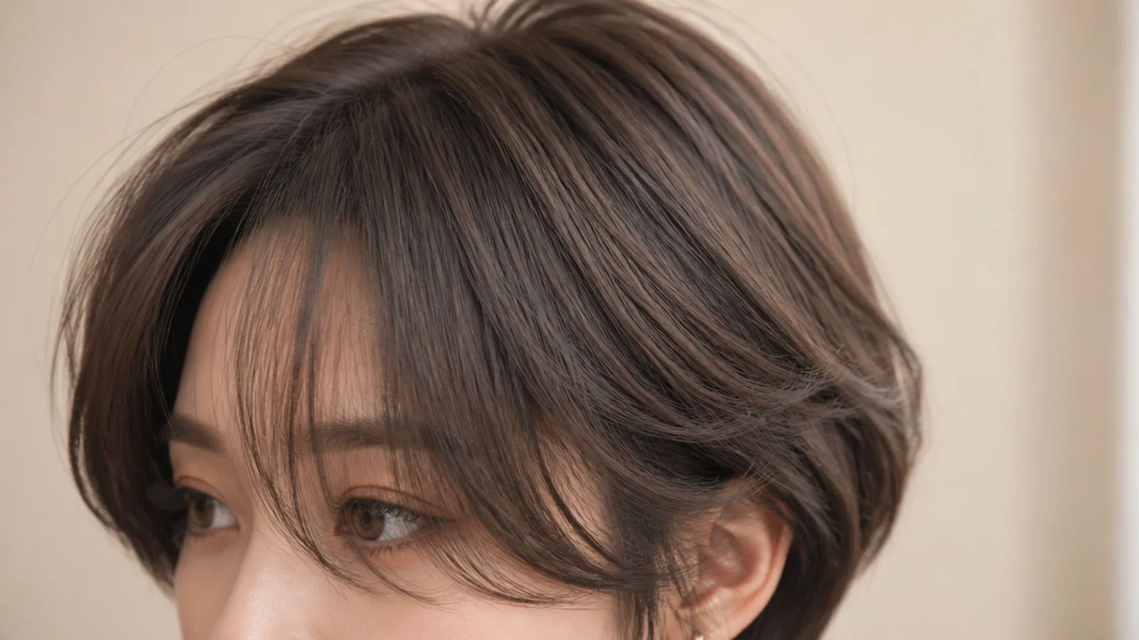 A layered shag with a light fringe running into the shorter layers