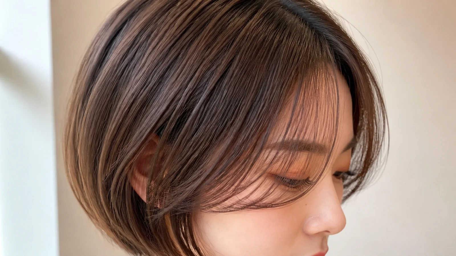 A fine-haired bob with a light see-through fringe
