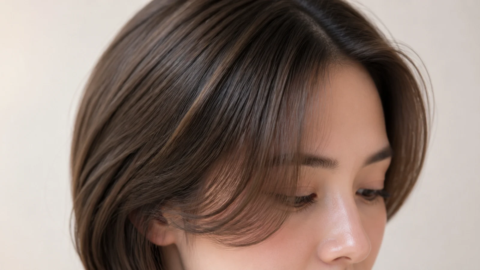 A short fringe with the longest pieces resting on the cheekbones