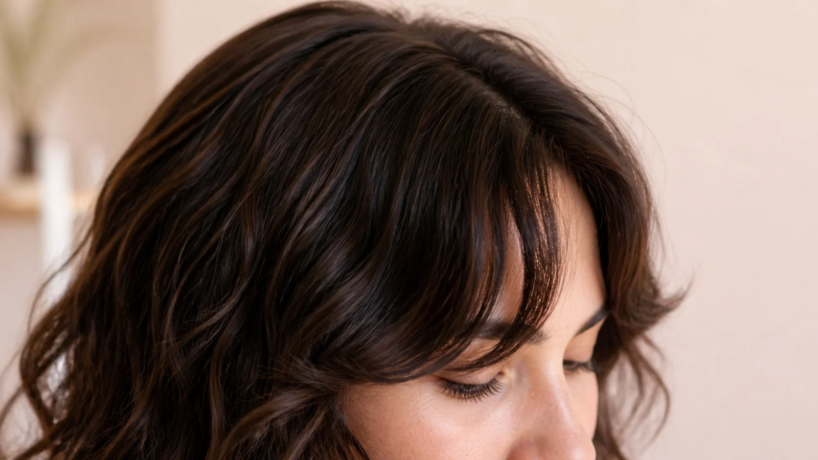 A wavy short fringe with a soft S bend