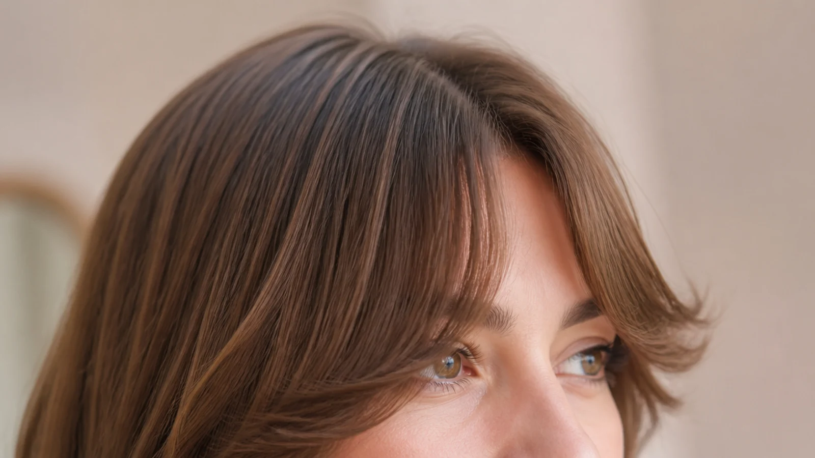 Front sections flicked outward away from the face with visible lift at the root