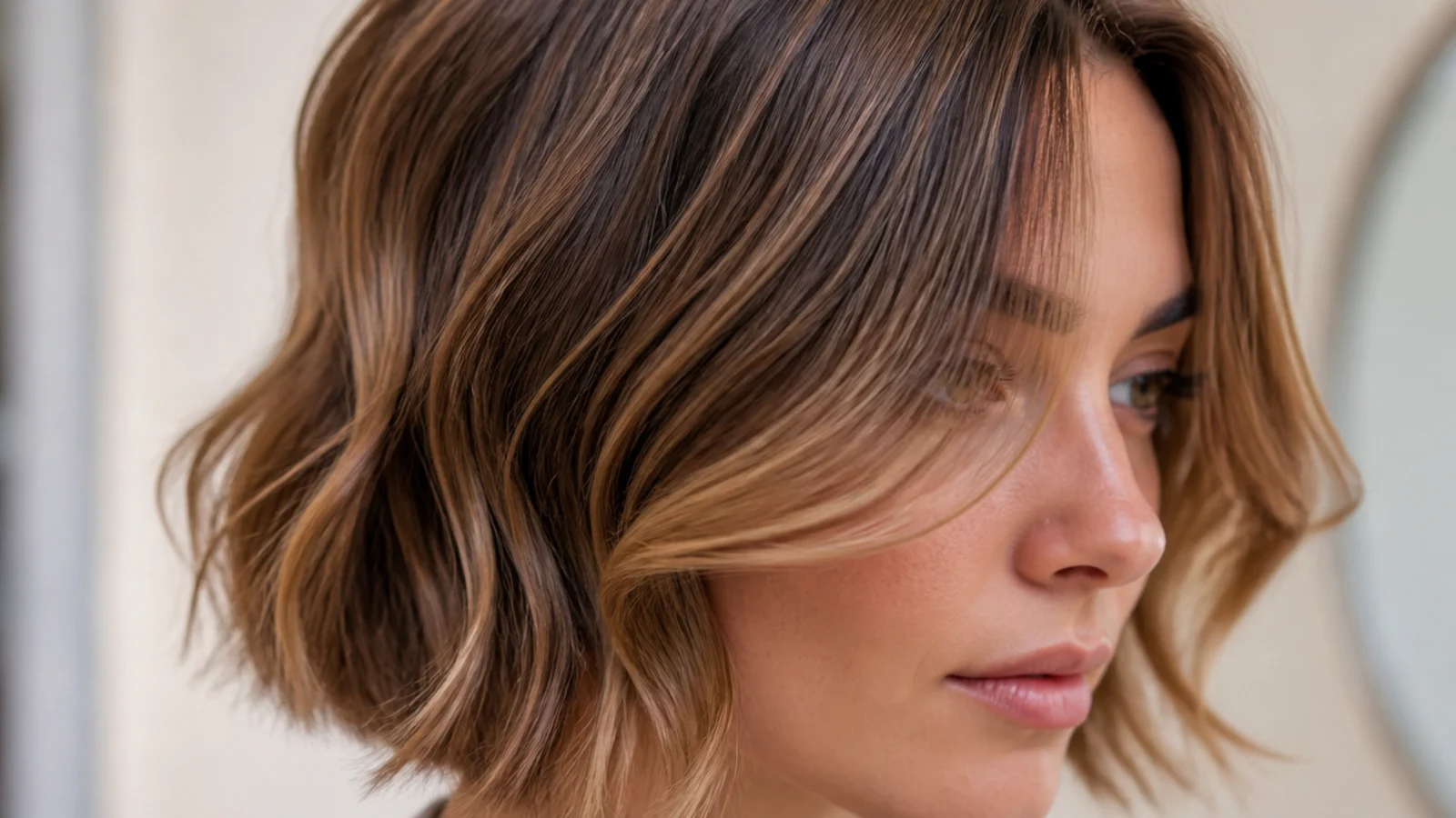 Soft wand-set bends through the front sections of an oval face
