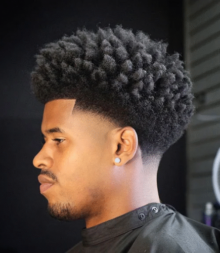 Sponged Long Afro Fade