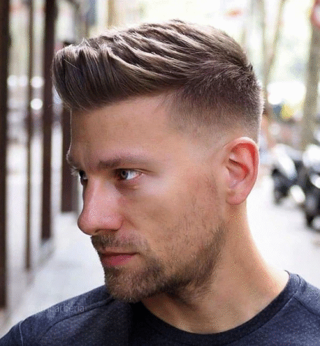 Short Quiff with Low Taper Fade