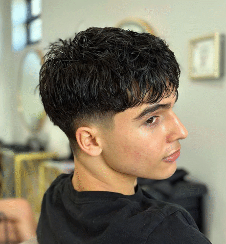Handsome Short Tousled Style with Low Taper Fade