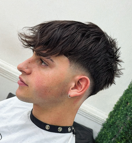 Messy, Textured Fringe with Fade