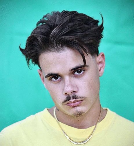Short Textured Middle Part with Low Fade