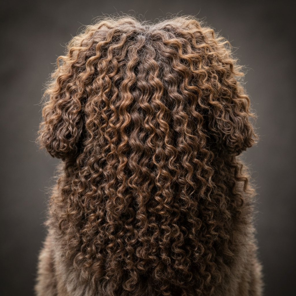 realistic photo of a curly wolf cut with layered curls, rich chocolate color, showcasing bouncy and loose curls all over