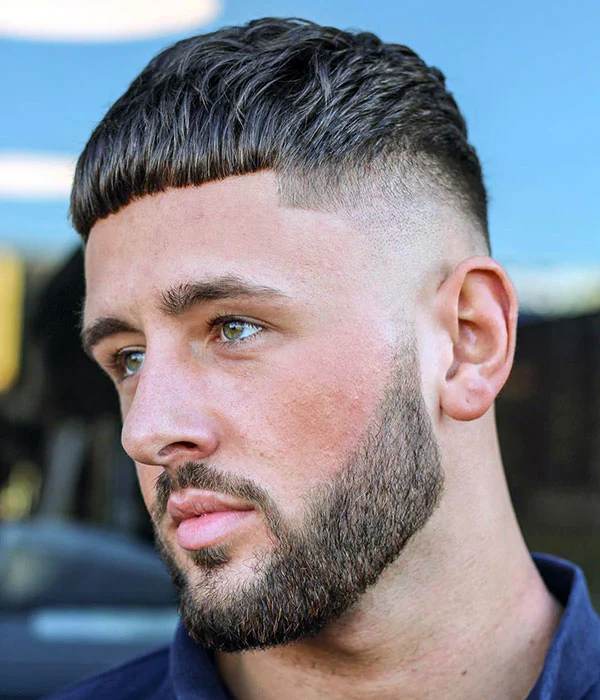 Crop Top Fade with Blunt Fringe 