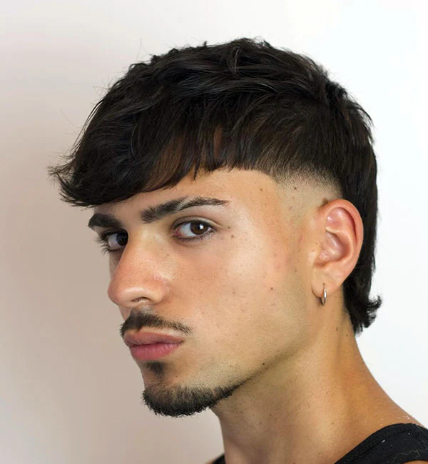Faded Mullet with Fringe